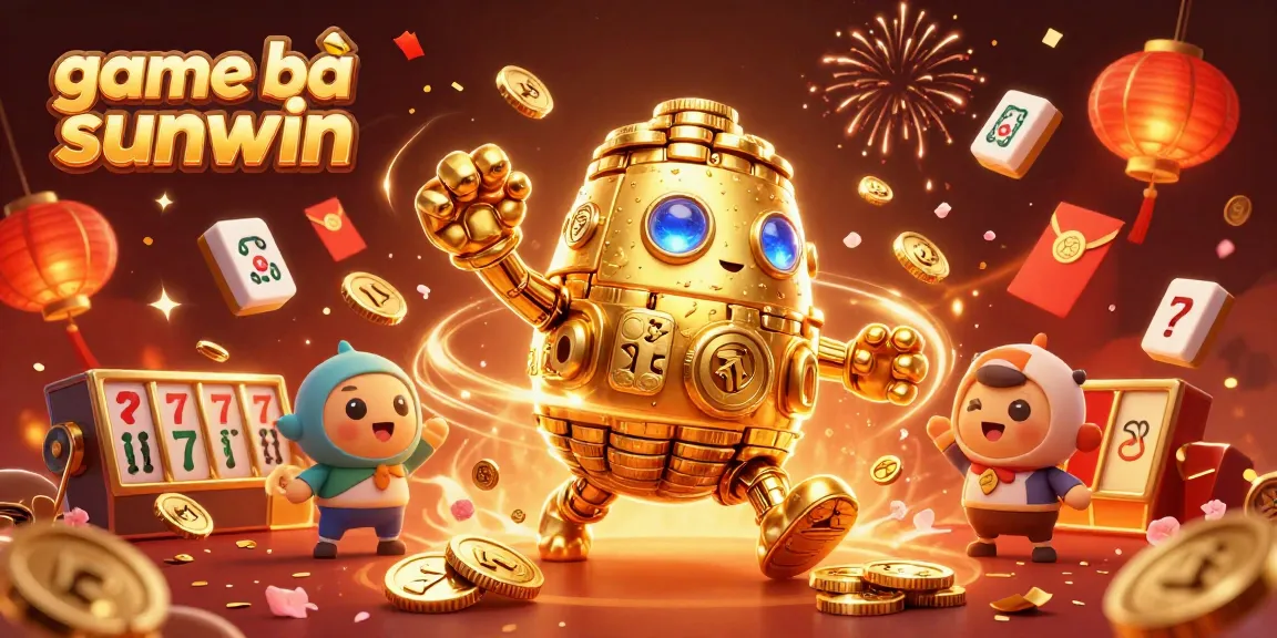 Experience the excitement of game bài sunwin with a dynamic golden golem surrounded by casino elements.